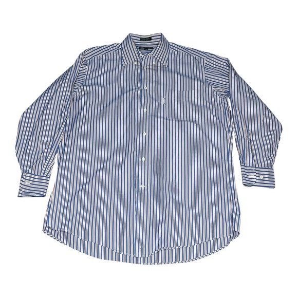 Faconnable Mens Red Blue White Striped Button Down Shirt Long Sleeve 5 16.5 R - Picture 1 of 9